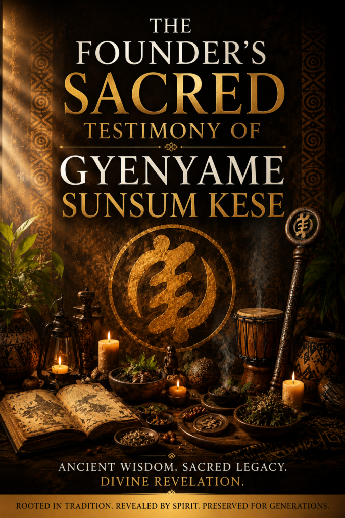 The Founder's Sacred Testimony Of Gyenyame Sunsum Kese